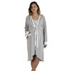 Premamy - Vestaglia da Notte per Premaman, Modello con Fiocco, Cotone bielastico, Pre-Post Parto - Grigio - VI (XL)