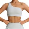 Generic Reggiseno sportivo da donna, monospalla, imbottito, asimmetrico, per corsa, fitness, allenamento, palestra, yoga, crop top