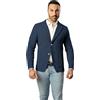 CLASSE77 Blazer in Cotone, Giacca Jacket da Uomo Slim Fit - Punto Cucitura Chicco di Riso - Artigianale, Made in Italy - Casual, Classica Sportiva