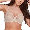 Gaia Reggiseno Nancy - Soft - Reggiseno Morbido - Motivo Geometrico - Reggiseno da Donna con Ferretto - Forte Sostegno - Grande Busto - Ampia Scelta di Taglie - Beige 2 E1