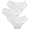 COTCLO Biancheria intima da donna, 3 pezzi, mutandine in pizzo, biancheria intima, 3 pezzi, colore: bianco, S, 3 pezzi