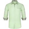 Enlision Camicia Uomo Manica Lunga Verde Chiaro Regular Fit 3XL, Camicia Elegante con Tessuto Antirughe No Stiro, Abbigliamento Formale Business Casual per Ufficio Matrimonio Cerimonia