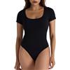 SHEKINI Body Donna Elegante Maniche Corte Contenitivo Modellante Intimo Shapewear Bodysuit Perizoma Maglie Estive Abbigliamento