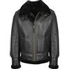 House Of Leather Giacca da uomo classica in pelle di pecora originale B3 in stile reale di shearling, Nero , XXL