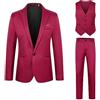 Generico Abiti Da Uomo 3 Pezzi Suit Cerimonia Smoking Blazer Pantaloni Gilet con Un Bottone Tinta Unita Affari Elegante Completo Da Uomo Slim Fit Cerimonia Abito Da Sposa Business Casual Dinner Abiti Da Lavoro