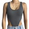 SHEKINI Body Donna Elegante Sexy Bodysuit Senza Maniche Scollo a U Shapewear Tops Contenitivo Modellante Intimo Body Donna Estivo Canottiera Top e Tanga Camicie Blusa Clubwear