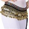 YAOTT Cintura Danza del Ventre da Donna Gonna Avvolgente da Ballerina con Monete e Strass Colorati, Ballo di Pancia Sciarpa all'Anca Velluto Foulard Belly Dance Hip Scarfs Costume Danza Ventre D