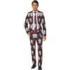Suitmeister - Completo da uomo, con stampe eleganti e raccapriccianti, set completo, include giacca, pantaloni e cravatta., Giorno dei morti, L