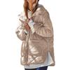 ticticlily Giubotto Donna Invernale Lungo Piumino con Cappuccio Giacca Impermeabile Cappotto con Cerniera e Tasche Giacche Zip-Up Parka Coat Jacket A Cachi M A Cachi M