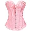 Kelvry Corsetto da Donna Taglie Forti, Sexy Lingerie da Sposa, Bustier con G-String - Alto, in Raso, Regolabile, con Stecche, UK6-24''-25'' a UK24-40''-41'', Rosa-3, 6-8
