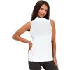 JADEA 3 Pezzi Maglia Lupetto Donna 4058 Smanicato in Cotone Elasticizzato, Bianco, M