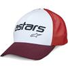 Alpinestars Vital Trucker Hat Cappellino da Baseball Uomo Bianco/Bordeaux/Arancione OS