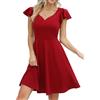 Missufe Abito da donna, elegante, vintage, con scollo a cuore