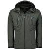 Geographical Norway Topere Men - Softshell Uomo Impermeabile Con Cappuccio - Abbigliamento Giacca Vento Tattica Outdoor - Escursionismo - Trekking Autunno Invernale Primavera (Grigio Scuro M)