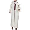 RUMAOZIA Abiti Musulmani Uomo Abbigliamento da Preghiera per Uomini Kaftan Musulmano Strisce Lino Arabo Robes Intimo Islamico Abbigliamento Abaya Uomo Robe Comodo Camicia da Notte, P bianco., XL