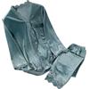 Zanisouta - Pigiama in pile da donna per l'inverno, in flanella, completo casalingo, outfit caldi, velluto dorato, set a due pezzi con maglietta a maniche lunghe e pantaloni, in tinta unita