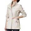 shownicer Cappotto Donna Primaverile Trenchcoat Classico Giacca Autunnale Cappotto Vintage Elegante Trench Maniche Lunghe Traspirante Coat con Tasche A Beige XXL