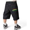 The blueskin Bermuda Jeans Uomo Blueskin Baggy Nero Hip Hop Ricamo Rasta-W 40 IT 54