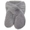 Asudaro Sciarpa in pelliccia sintetica da donna, calda, in pelliccia sintetica con perle, colletto in pelliccia sintetica, per donne e ragazze, grigio., 40.00*20.00*10.00cm
