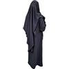 Yaqeen Abaya + Khimar Diamante Diamante Taglio Triangolo Set Lungo Hijab Muslimah sciarpa Jilbab musulmano Maxi abito da preghiera