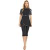 TaissBocco Rash Guard da Donna Costume da Bagno Modesto per Ragazze Manica Corta Bikini Costumi da Bagno da Surf Burkini (K3, XL)