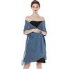 BEAUTELICATE Scialle Stola Donna Elegante Chiffon Coprispalle Sciarpa Estivo per Cerimonia Matrimonio Sposa Festa (Slate Blue - Plus Size, Taglia unica)
