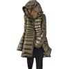 ORANDESIGNE Piumino Leggero Donna con Cappuccio Puffer Jacket Leggeri Giacca Cappotto Lungo Giubbino Down Jacket Piumino Leggero Caldo Giacche Trapuntato Slim Piumini Invernale B Army Green XXL
