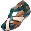 LJFIWY Sandali ortopedici da donna, punta chiusa, morbidi, larghi, sandali estivi per alluce valgo, supporto per arco plantare, in pelle, stile retrò, scarpe romane da giardino, taglie 3-7,5, Verde,