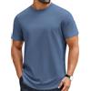 COOFANDY Maglietta da uomo in 100% cotone, a maniche corte, girocollo, basic, estiva, vestibilità regolare, A-grigio-blu, S