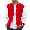 OBiQuzz Giacca College Uomo Oldschool Giacca Bomber Uomo Fashion Giacca di Mezza Stagione Regular Fit Giacca da Aviatore Colletto Alto Giacca Baseball Giacca Sportiva con Tasche Giacca Leggera Felpa