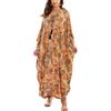 L-Peach - Caftano lungo da donna, vestaglia comoda, homewear oversize, kimono maxi, copricostume, vestaglia, Taglia unica