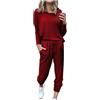Uwdiohq Tuta Sportiva Lunga A Maniche Lunghe da Donna, Tinta Unita, Casual, con Pantaloni, Completi E Donna Pantaloni Eleganti Taglie Forti Pigiama Cotone Lungo Invernale Felpato Set Ospedale