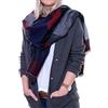 FEINZWIRN Porto - Sciarpa rettangolare di grandi dimensioni, multicolore, double-face con belle aree di colore Grigio scuro + grigio chiaro + blu navy + bordeaux Taglia unica