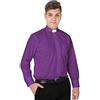 IvyRobes Camicia Prete a Maniche Lunghe da Uomo Clergyman con Colletto Sacerdote per Unisex