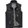 KUDORO Giacca Jeans per Uomo Senza Maniche Vintage Strappato Gilet di Jeans da Uomo Gilet Denim