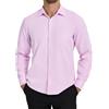 HISDERN Camicia da Uomo a Maniche Lunghe Casual Top per Business e Tempo Libero con Colletto Classico e Tasca