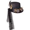 COSDREAMER Cappello Unisex Steampunk Top Cappelli Gotico Ingranaggi Catena Velo Bowknot Cappello (58cm, Nero 1)