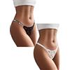 Dasongff Perizoma in pizzo con strass da donna, sexy, chic, set di 3 g, con perizoma stampata, tanga, sexy, caldo, per le donne, Tanga alla moda, donna cattiva calda, Nero e bianco., M
