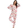 QIYUANT Pigiama Tutina Donna Morbido Bottone Intera Manica Lunga Monopezzo Primavera Autunno Inverno Halloween Natale Abbigliamento Interni Tuta da Casa Notte (Amore Orsi, XL)