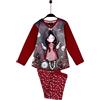 Pigiama Lungo Compatibile con Santoro Gorjuss Little Wings Christmas Angelo di Natale Scatola Ragazza Donna Taglia S M L XL XLL + Omaggio Portachiavi Paillettes (L)