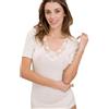 ELITE Maglia Mezza Manica Donna in Pizzo Lana e Seta
