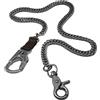 Ahiller Catena Portafoglio per Uomini 63 cm Portachiavi con Fermagli a Moschettone Doppia Chiusura, Catene Cintura Anti-Perdita per Equipaggiamento Motociclistico, Accessori Tasca Stile Punk per Biker