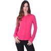 Ciabalù Camicia Donna Elegante Slim Fit Collo Classico Manica Lunga Sottogiacca Tinta Unita Formale Casual Classico da Lavoro per Ufficio (IT, Testo, S, Regular, Regular, Fucsia)