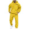 Generico Tuta Felpata da Uomo Felpa con Cappuccio da Uomo Stampa di Lettere Leggera Giacca Sportiva Felpe Loungewear Jogging Pullover Oversize (Yellow, M)