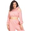 FGM04 Donna - Felpa Crop Spalle Scoperte Jasmine (IT, Testo, M, L, Regular, Regular, Standard, Rosa)