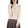 Chanyarn Cardigan Girocollo da Donna 100% Lana Merino Primavera Maniche Lunghe Senza Cuciture Maglia Cardigan Maglione