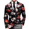 RUMAOZIA Giacca da uomo con motivo natalizio colorato - Divertente blazer con Babbo Natale, albero di Natale e fiocchi di neve | Giacca da cerimonia festiva per la festa di Natale e costume festivo