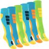 Footstar - Calzini termici per bambini, calze al ginocchio per l'outdoor (6 paia) Calzini invernali colorati, giallo., 27-30