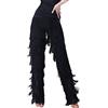 JEZISYMA Pantaloni con Frange da Donna