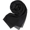 MAPIMANIA - Stola Elegante Donna Color Nero per Cerimonia e Matrimonio Made in Italy, Scialle coprispalle estivo Chiffon 200x80, Sciarpa Copri spalle per abito